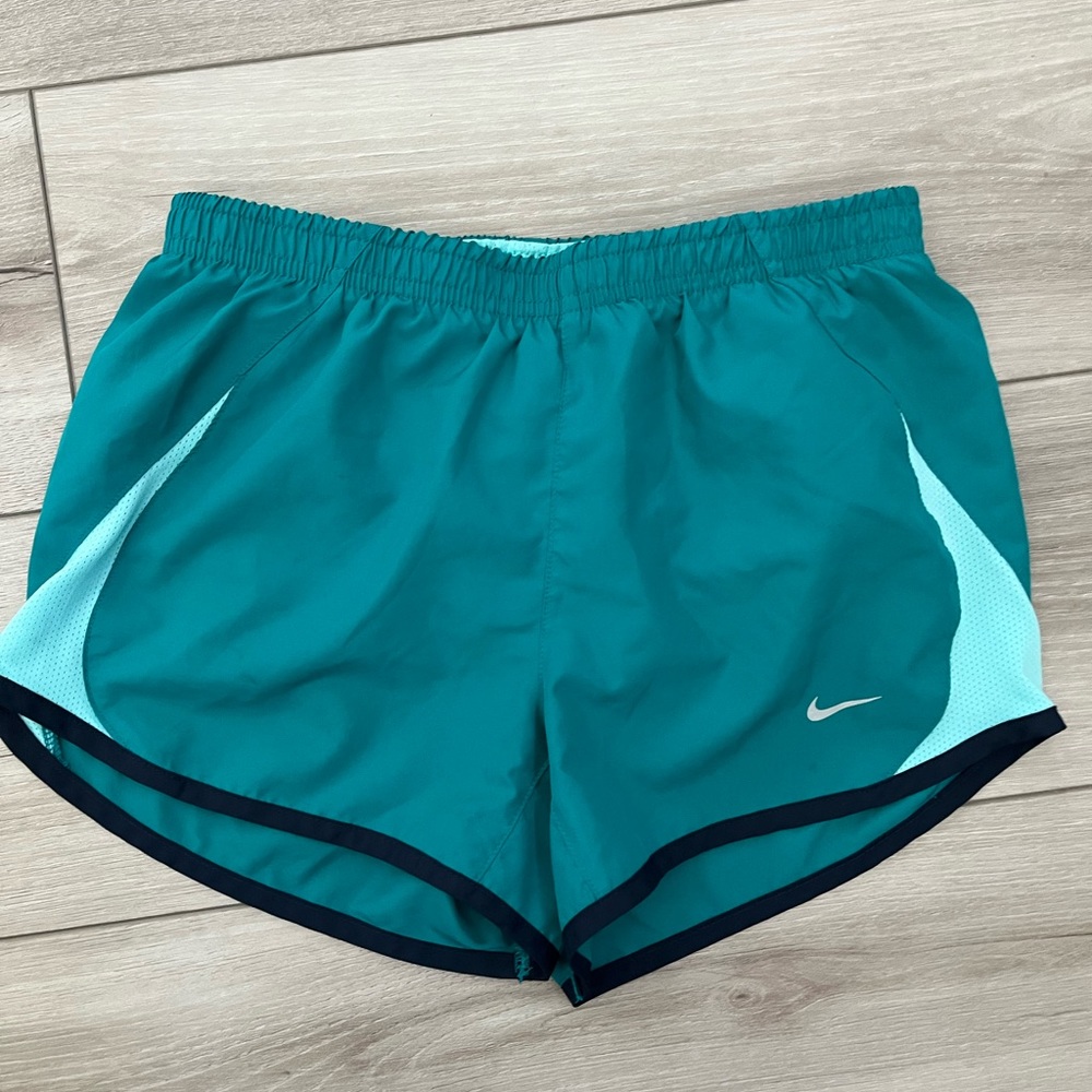 Nike Tempo Womens Running Shorts Teal Aqua Mesh Trim XS